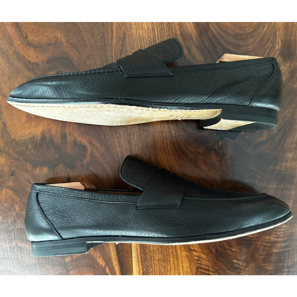 Aquatalia loafer in black leather, US 11.5